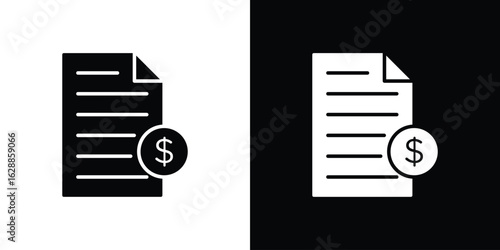 File invoice icon flat simple. icon set in silhouette