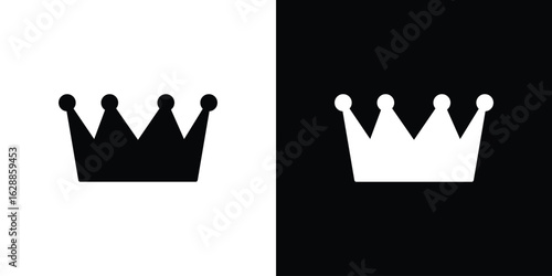 Crown icon flat simple. icon set in silhouette