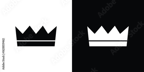 Crown icon flat simple. icon set in silhouette