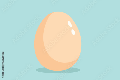 Vector illustration of a single egg on a blue background