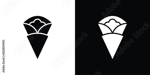 Crepe icon flat simple. icon set in silhouette