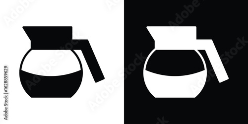 Coffee pot icon flat simple. icon set in silhouette