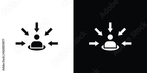 Centric consumer icon flat simple. icon set in silhouette