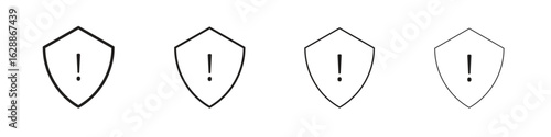 Shield exclamation icon design. Modern line. EPS10