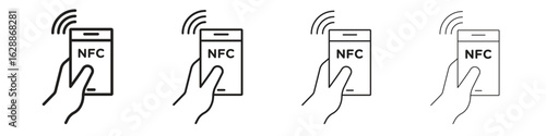 NFC communication icon design. Modern line. EPS10
