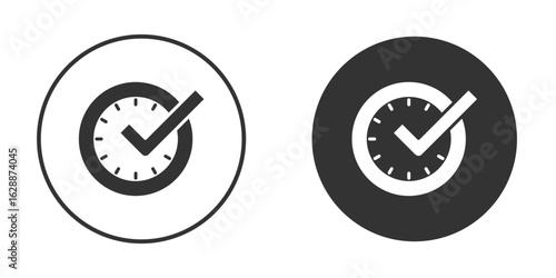 Time check icon Minimal Flat Pictogram for Ui Designs