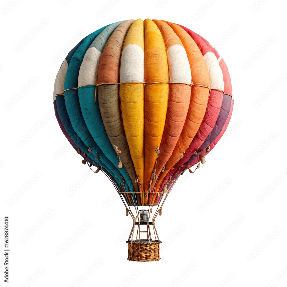 Fototapeta premium Colorful hot air balloon against black background