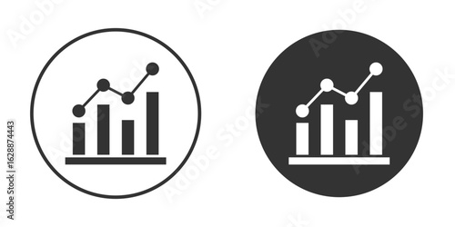 Stats icon Minimal Flat Pictogram for Ui Designs