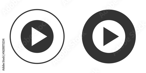 Play icon Minimal Flat Pictogram for Ui Designs
