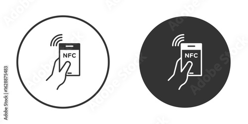 NFC communication icon Minimal Flat Pictogram for Ui Designs