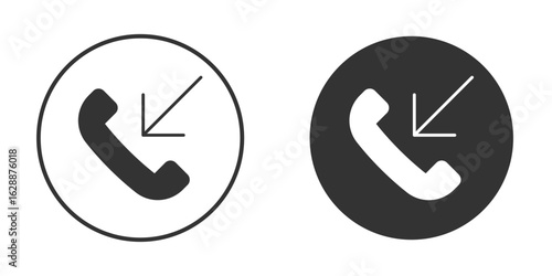 Incoming Call icon Minimal Flat Pictogram for Ui Designs