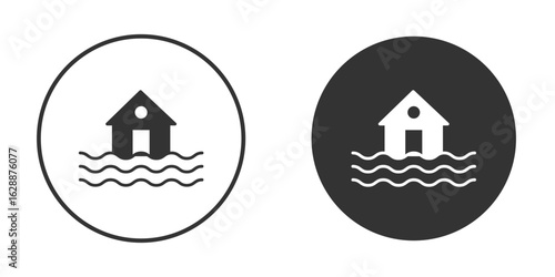 House flood icon Minimal Flat Pictogram for Ui Designs