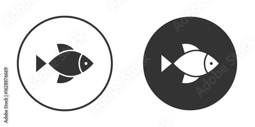 Fish icon Minimal Flat Pictogram for Ui Designs