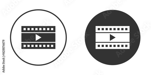 Film icon Minimal Flat Pictogram for Ui Designs