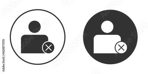 Delete user icon Minimal Flat Pictogram for Ui Designs