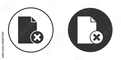 Delete Document icon Minimal Flat Pictogram for Ui Designs