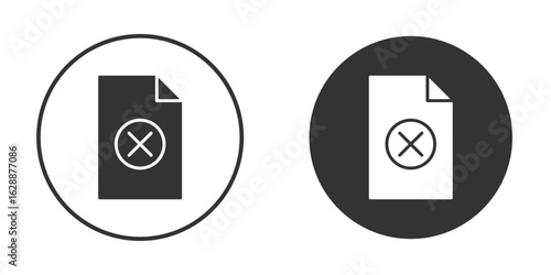 Delete Document icon Minimal Flat Pictogram for Ui Designs