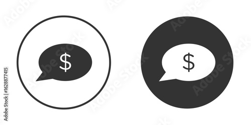 Comment dollar icon Minimal Flat Pictogram for Ui Designs