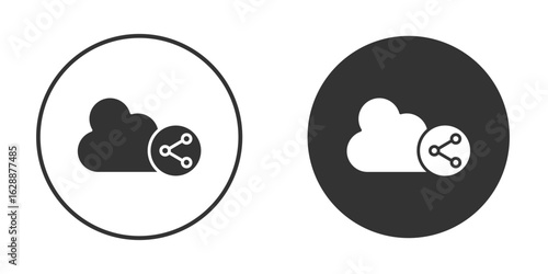 Cloud share icon Minimal Flat Pictogram for Ui Designs