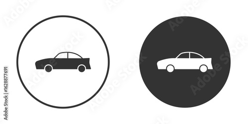 Car side view icon Minimal Flat Pictogram for Ui Designs