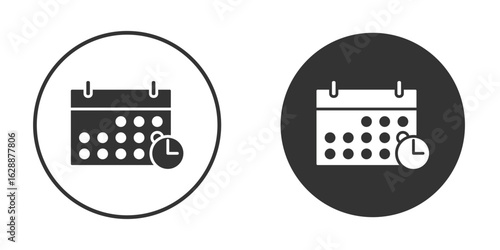 Calendar clock icon Minimal Flat Pictogram for Ui Designs
