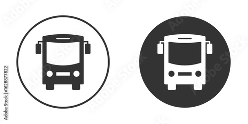 Bus icon Minimal Flat Pictogram for Ui Designs