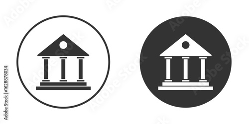 Bank icon Minimal Flat Pictogram for Ui Designs