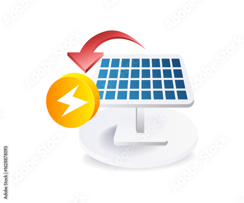 Solar panels generate electricity.eps