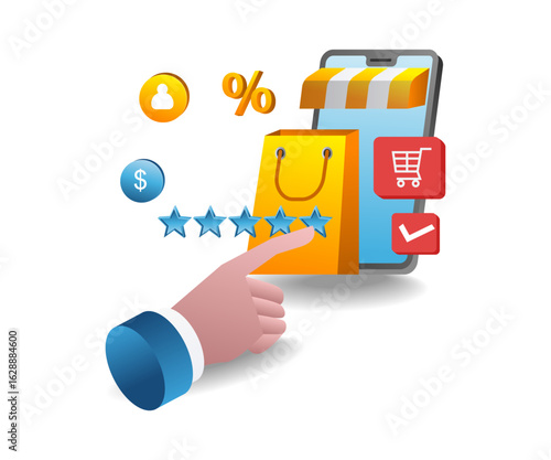Give a 5 star review after shopping.eps
