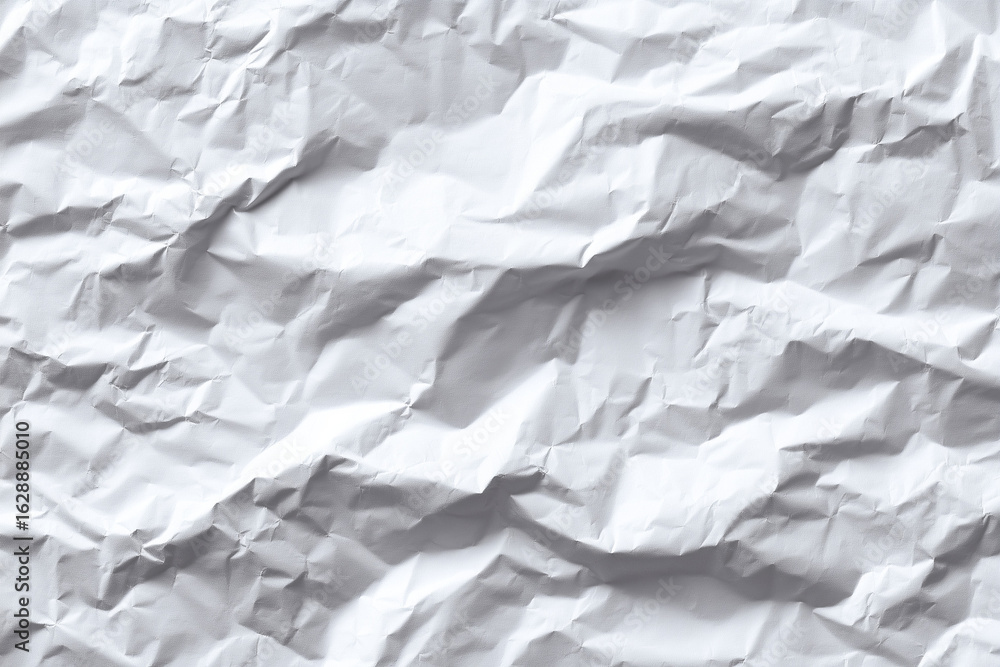 Obraz premium Crumpled Paper Texture Background - Wavy White Paper Crumples for a