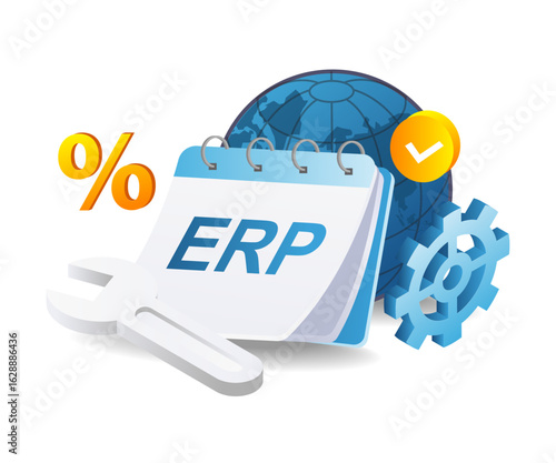 ERP system for business world.eps