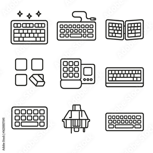 Chiclet mechanical wired vector rest wrist gaming computer keyboard icons custom icon