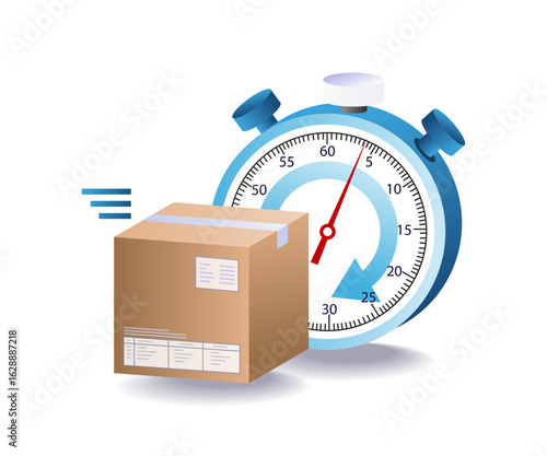 Duration of speed of delivery of goods package.eps