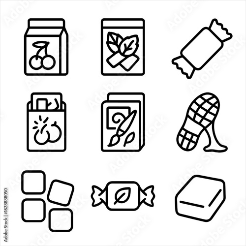 Icons art square packaging combo classic bazooka soft vector colorful gum icon