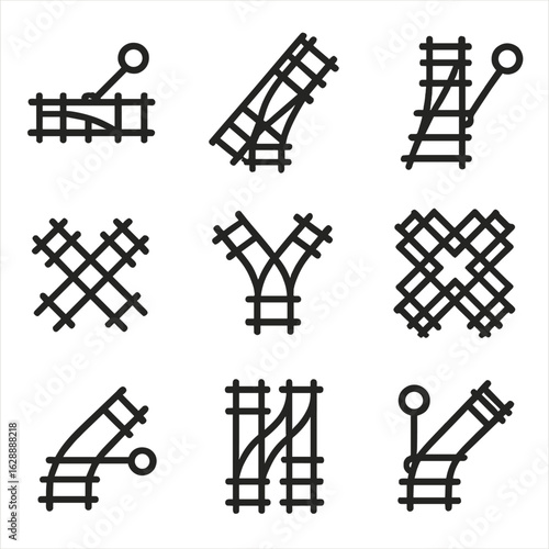 Outline rail contour symbol collection line set minimal icons switch icon stroke