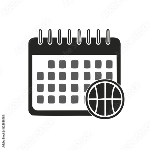 Basketball event calendar icon symbolizing game schedule and sports planning