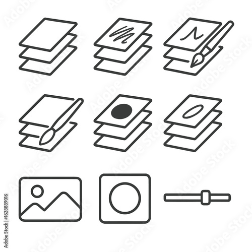 Highlight icon layer color art sketch base digital icons vector opacity shading