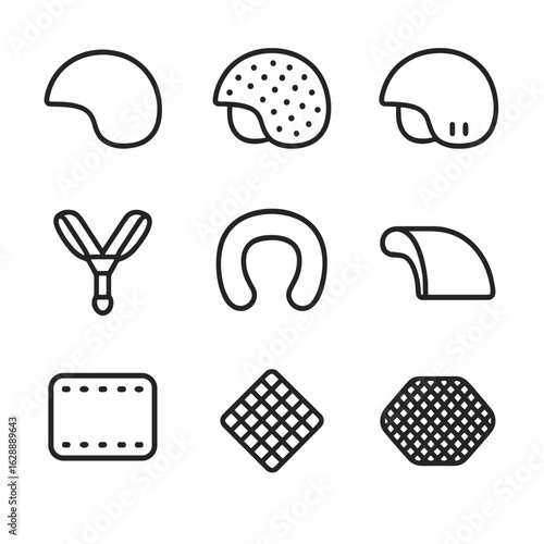 Mesh layer fiber helmet foam materials nylon icon shell icons patch polycarbonate