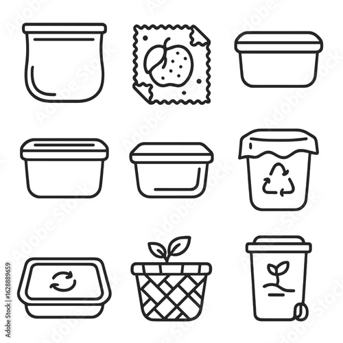 Plastic icons icon vector recycled beeswax bin silicone eco natural basket reusable