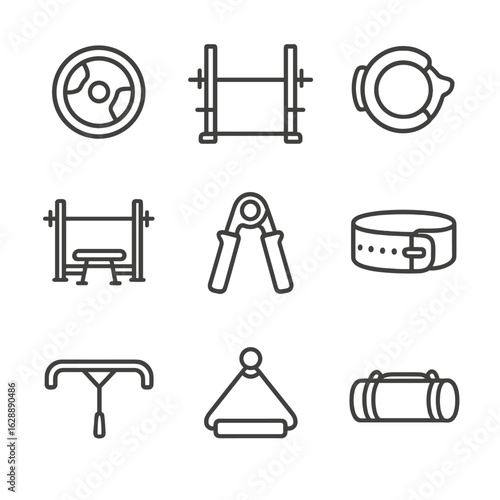 Grip collar icon training vector plates rack machine handle trainer icons strength