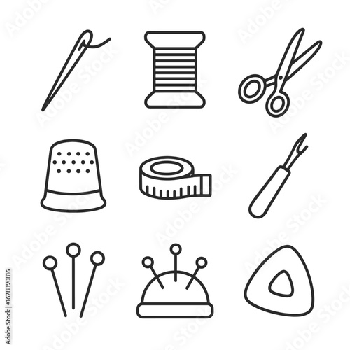 Ripper vector thimble seam icon cushion fabric pin essentials pins sewing