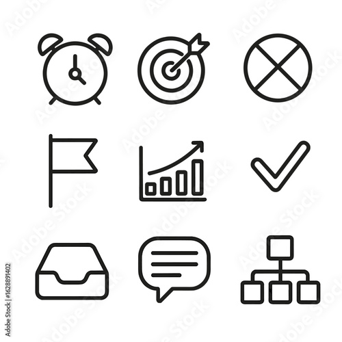 Blocker set flag mark check note tracker vector productivity icon progress goal
