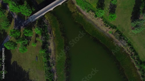 River, bridge and park site