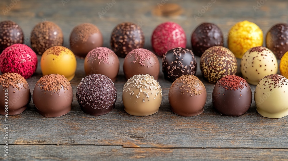 Obraz premium Assorted gourmet chocolate truffles
