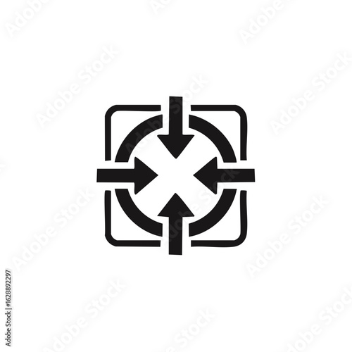 Focus Arrow Icon symbolizing convergence, target, and convergence of multiple forces.