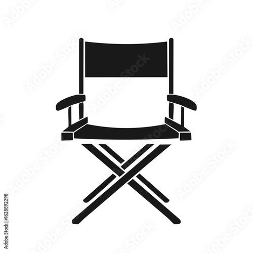 Director's Chair Silhouette: Icon Design for Film, Stage, and Creative Projects in Black