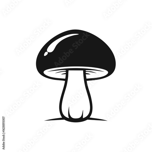 Minimalist black and white mushroom vector illustration icon design element