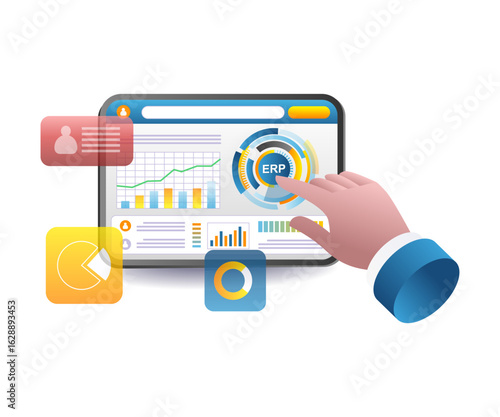 Business management with ERP applications.eps