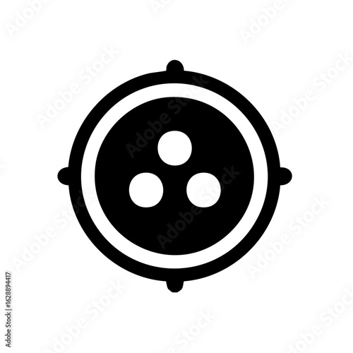 Target Circle With Three Dots Centered Focus Aiming Black Icon Symbol