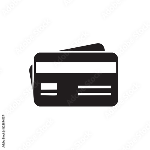 Payment Card Icon with Magnetic Stripe and Information Fields